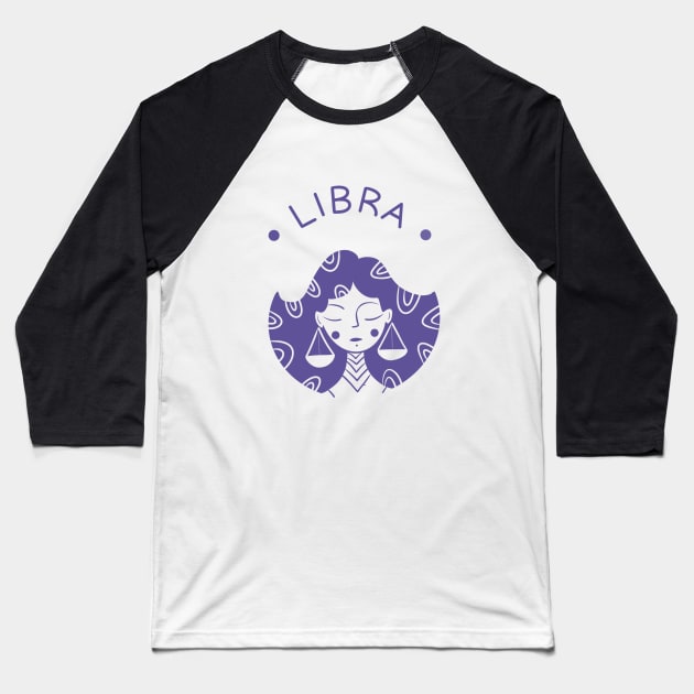 Libra zodiac girl Baseball T-Shirt by eternalshadeart